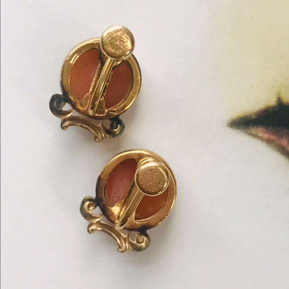 Vintage VAN DELL 12K GF Cameo Earrings 1940 - Picture 3 of 5